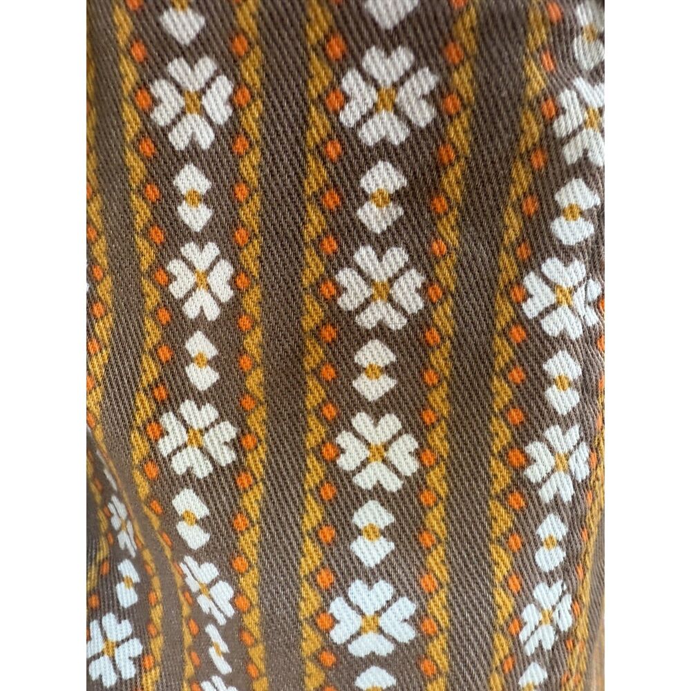 Vintage Daisy Print Yellow and Brown Wide Leg Floral Pant Size 8 - Picture 10 of 10